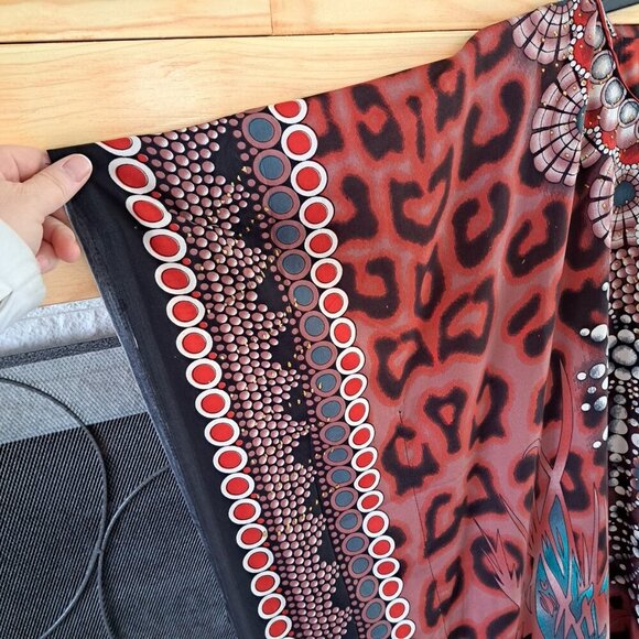 Habeba Women's Kaftan Swimsuit Cover Up One Size Animal Print Geometric Tribal - Picture 4 of 8